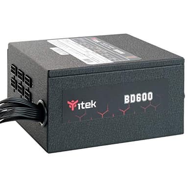 Itek Alimentatore per PC BD600-600 Watt, Ventola HDB Hydraulic Dynamic Bearing da 12 mm, Protezione PFC attiva, Convertitore Switching DC to DC