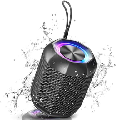 VOSFEEL Cassa Bluetooth Portatile, 15W Altoparlante Bluetooth Wireless Potente, 18h, Bassi Speaker con Luce LED, 360°Suono Stereo, Impermeabile IPX6, TF, AUX, Casa, Esterno, Feste, Viaggi