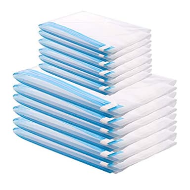 GQC Sacchi Sottovuoto di Rotolo a Mano, 12 Pz (6 * 60 x 40 cm) (6 * 50 x 35 cm) Sacchetti Buste Sottovuoto Salvaspazio， Buste Sottovuoto Vestiti,Borse da viaggio,per Viaggi, Pompa Senza Bisogno.
