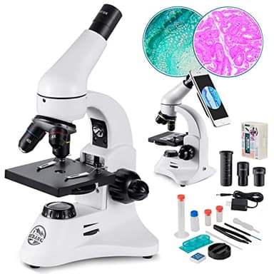2000X Microscopio Ottico Professionale, Microscopi Monoculari Composti Biologici per Bambini e Studenti e Adulti