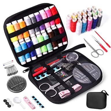 JUNING Set Da Cucito Professionale Accessori Portatile Kit Per Cucire Per Principianti O Per Viaggi Filo Per Cucire(A-Nomale)
