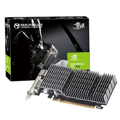 MAXSUN Scheda Video NVIDIA GEFORCE GT 710 2GB Scheda grafica GPU,Low Profile per HTPC Compatti e Build Low Profile Passive, Incluso Bracket Aggiuntivo I/O