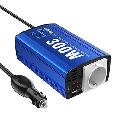 GIANDEL 300W Power Inverter Onda Sinusoidale Pura Inverter da Auto 12V a 220V 230V,Convertitore di Potenza per camper con 2 Porte USB & Multi Protezioni,Adattatore per Accendisigari