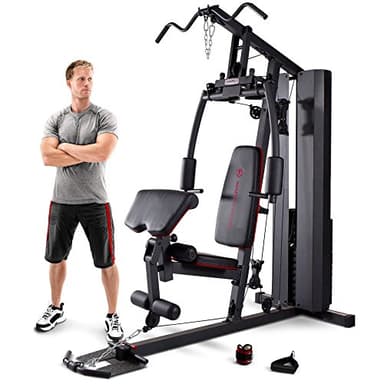 Marcy Home Gym MKM-81010, macchina a carico guidato, colonna di peso da 90kg genera 135kg, vogatore seduto inverso