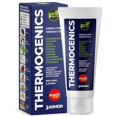Thermogenics Crema Termogenica Snellente - Anticellulite Forte per Cosce e Glutei, Dimagrante Pancia e Fianchi - Prodotta in Italia 200ML J.Armor