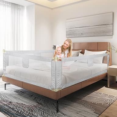 Sponde Letto Bambini 200 CM, Sbarra Letto Bambini Può Sollevamento Verticale Sponda Letto anti Caduta-2,0 m-grigio scuro
