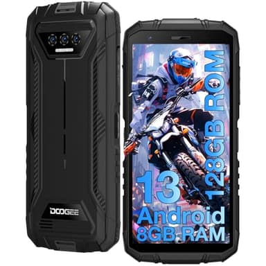 DOOGEE S41 PLUS [2024] Rugged Smartphone, 8GB RAM+128GB ROM Telefono Indistruttibile Android 13, 5.5”IPS HD+ Display, 6300mAh, 13MP+8MP, Octa Core, IP68/69K/Dual 4G SIM/NFC/OTG/GPS/Face ID