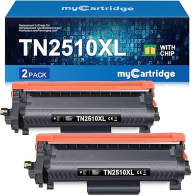 MYCARTRIDGE TN2510XL Toner Compatibile per Brother TN2510 XL Brother MFC-L2827DW MFC-L2800DW MFC-L2835DW HL-L2400DWE DCP-L2660DW DCP-L2665DW HL-L2445DW DCP-L2620DW DCP-L2627DWE (2xNero)