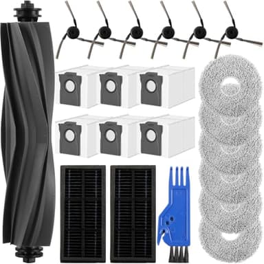 Accessori di Ricambio per Dreame L40 Ultra/ X40 Ultra Complete/ X40 Master, 1 Spazzola Principale, 2 Filtri, 6 Sacchetti, 6 Panni Mop, 6 Spazzole Laterali, 1 spazzola per la pulizia