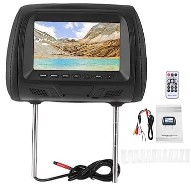 Leapiture Sedile Posteriore Per Auto MP5, Display Per Sedile Posteriore Monitor Per Poggiatesta Lettore Multimediale Display LCD Per Poggiatesta MP5 Supporto 7 Pollici Amplificatore USB