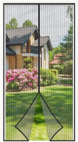 4UMOR Zanzariera Magnetica per Porte Finestra Chisura Automatica Antizanzare Tenda Magnetica Traspirante(140x240cm, Nero)