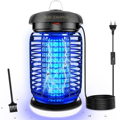 seenlast Lampada Antizanzare Elettrica, 15W 4200V UV Zanzariera Elettrica, con Led Luce, Impermeabile IPX4, Trappola Zanzare Non Tossico ed Ecologico per Giardino Interno Esterno (cavo da 3m)