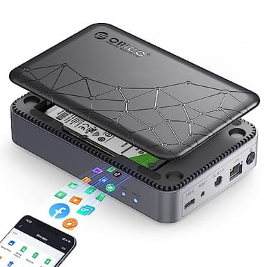 ORICO NAS Server per HDD/SSD SATA da 2,5 in, Family Cloud, NAS Archiviazione APP Connect e Canale Esclusivo VPN, Backup Intelligente, Crittografia SDVN, Coperchio Magnetico, CD2510 (Senza Disco)