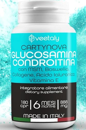 Glucosamina, Condroitina, MSM - Integratore Articolazioni e Cartilagine con Collagene, Acido Ialuronico, Vitamina E, Boswellia - 6 Mesi, 180 cpr