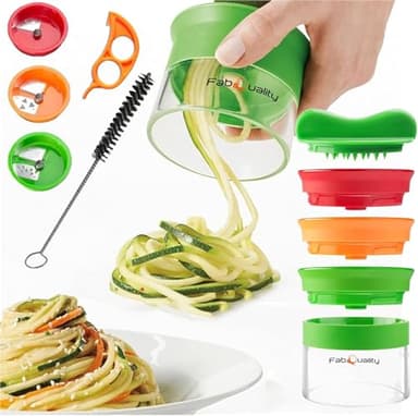 Spiralizzatore per verdure 2025 Tagliapasta Zucchine Spaghetti Tagliaverdure + Pelapatate + Spazzola per la pulizia. Grattugia rotante tagliaverdure super giulietti tagliapasta cetrioli