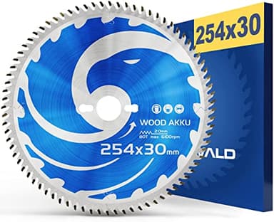 FALKENWALD® lama per sega a batteria, 254 x 30, ideale per legno, compatibile con Bosch PTS 10, Bosch GTS 10 XC e Freud