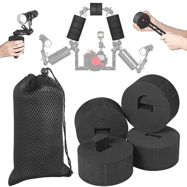 Kit di galleggiamento subacqueo per fotocamera subacquea, 4 pezzi, galleggiabilità fornita da 175 g x 4, diametro 8 cm, spessore 3,8 cm, kit di galleggiamento per braccio acquatico per