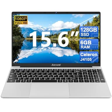 PC Portatile Notebook 15.6 pollici 5G WiFi 128GB ROM 1TB SSD Estensioni 6GB RAM, Computer Portatile con 1080FHD BT4.2 USB3.0, Laptop con Adesivi per Tastiera Italiana & Mouse Senza fili-Argento