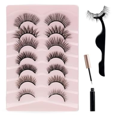 RG!ESSE Ciglia Finte 3D in Fibra Sintetica Leggera e Morbida - Riutilizzabili e Naturali - Facili da Applicare - Nero - Perfette per Trucco Quotidiano e Occasioni Speciali