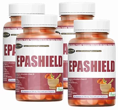 Depurante Fegato Integratore Depurativo Depurare Favorisce le Funzioni Epatiche Digestive Carciofo Cardo Mariano Colina Tè Verde Tarassaco Acido Alfa Lipoico (Epashield 4 Confezioni da 60 Compresse)