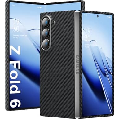 memumi 1500D Fibra Aramidica Custodia per Samsung Galaxy Z Fold 6, 0.5mm Ultra Sottile [100% Fibra Aramidica] Protezione Anticaduta di Grado Militare Cover per Galaxy Z Fold 6