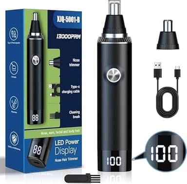 Tagliapeli Naso e Orecchie Professionale Indolore,Ricaricabile USB Rasoio,Tagliapeli per Naso IPX7 impermeabile e facile da pulire,Rasoio Orecchie Naso per uomini e donne