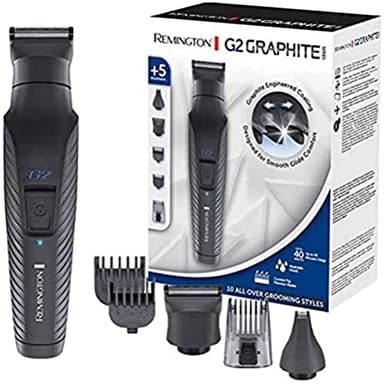 Remington Rasoio Elettrico Multiuso G2 - Rifinitore Viso, Taglia peli naso e orecchie, Regolabarba - 5 testine-pettini, funzionamento a batteria, Regolabarba da uomo, lame autoaffilanti, PG2000