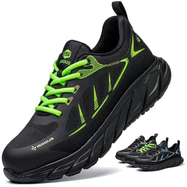 Scarpe Antinfortunistiche Uomo Leggere Scarpe da Lavoro Donna Comodo con Punta in Acciaio Antiscivolo Scarpe Sicurezza Verde 43
