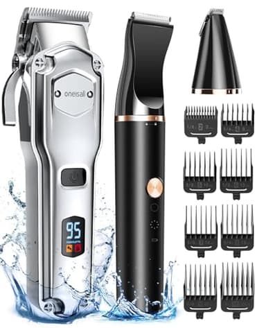 oneisall Premium Tosatrice per Cani 2 in 1 Professionale IPX7 Impermeabile Tosatore Rasoio per Cani Pelo Lungo Tosatrice per Cani