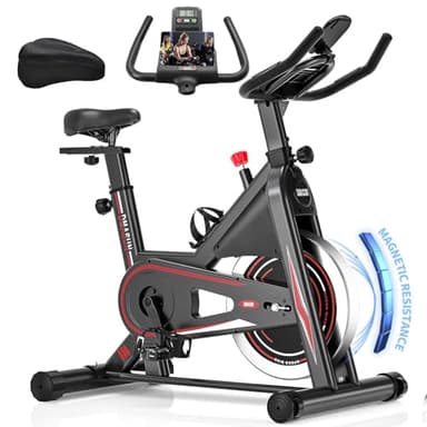 Cyclette da Casa, DMASUN Cyclette Professionali Hanno Una Resistenza Magnetica più Forte, cyclette più Silenziosa, più Confortevole e Sicurezza Stabile, Capacità 160 kg（Include Coprisella Cyclette）