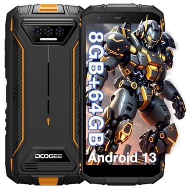 DOOGEE S41T(2024) Rugged Smartphone, 8GB+64G(TF 1TB) Android 13 Telefono Indistruttibile, 6300mAh Batería, Telefono Cellulare13MP Cámara, 5.5" HD Pulgadas, 4G Doble SIM, IP68 IP69K/NFC/OTG/GPS/FM