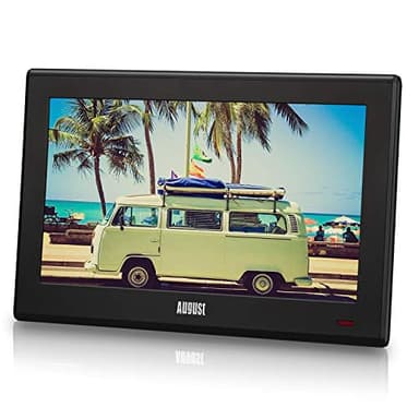 August DA100D Televisore Portatile TDT HD 10" DVB-T/DVB-T2/ Analogica / MPEG4 H.264/H.265/HEVC - TV Digitale LCD UHD, Multimedia Player, PVR, USB, Mini Televisone per Cucina, Soggirno, Auto, Nero