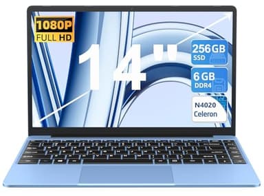 PC Portatile Win 11 Computer Portatile Notebook 14 Pollici 256GB SSD Expansion 1TB, Laptop 5G WiFi 5000mAh 1080FHD, Celeron N4020 fino a 2.8GHz BT4.2 USB3.0 Mouse Wireless Protezione Tastiera-Blu