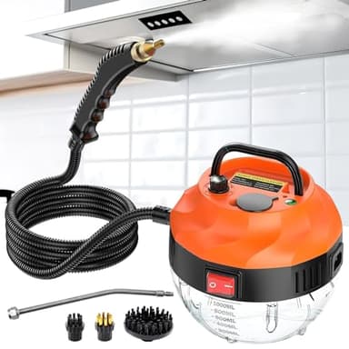 Pulitore a Vapore, 2500W ad Alta Pressione 6 Velocità Pulitore Vapore Casa, Pulitore a Vapore Portatile per Tappezzeria Cucina Bagno Piastrelle per Fughe Dettagli Auto