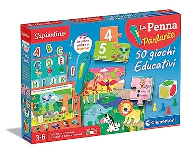 Clementoni Sapientino - La Penna Parlante con 50 Giochi Educativi, Gioco Interattivo per Bambini 3-6 Anni per Imparare Alfabeto, Numeri, Colori, Forme e Animali, Made in Italy, Lingua Italiana, 16799