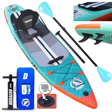 Tavola sup tavola da sup gonfiabile, 330 x 76 x 15 cm, portata fino a 150 kg, supporto per cam, pad integrato a 3 pinze, doppia pagaia regolabile, accessori completi, Verde Menta