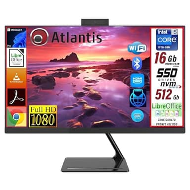 Atlantis NEXUS Z27 AIO, PC all In One 27" Full HD, Cpu i5 di 13th Gen 2.5 Ghz, 16gb Ram DDR4, 512GB NVMe, Windows 11 Pro - PRONTO ALL'USO