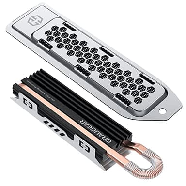 Dissipatore di calore GRAUGEAR HeatPipe per SSD M.2 NVMe (2280), Playstation 5, PS5 Slim, per l'espansione di memoria PS5, con coperchio antipolvere.