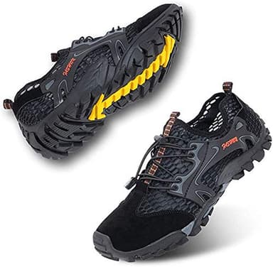 VTASQ Scarpe da Trekking Arrampicata Uomo Sandali Sportivi Estivi Mesh Pescatore All'aperto Acqua Sandali da Mare Escursionismo Traspiranti e Leggero Asciugatura Rapida Nero 42 EU