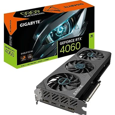 Gigabyte NVIDIA GeForce RTX 4060 EAGLE OC Scheda grafica - 8GB GDDR6, 128-bit, PCI-E 4.0, 2505MHz Core Clock, 2x DP 1.4, 2x HDMI 2.1a, NVIDIA DLSS 3 - GV-N4060EAGLE OC-8GD