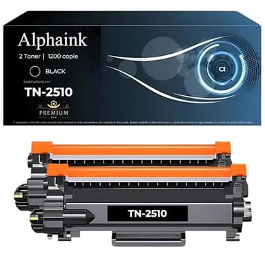 alphaink 2 Toner TN2510 TN-2510 Compatibili con Brother DCP L2620DW L2627DWE L2627DWXL L2660DW L2665DW HL L2400DWE L2445DW L2865DW MFC L2800DW L2827DW L2827DWXL L2835DW L2860DWE da 1200 copie