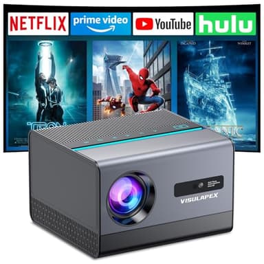 【Android TV 12.0 & APP Integrata】VISULAPEX Proiettore 4K Supporta, 800 ANSI Autofocus/Keystone Nativo 1080P Full HD Videoproiettore, 26000L Proiettore WiFi Bluetooth per Telefono/TV Stick/PS5 HDMI