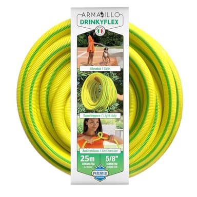 Idroeasy Armadillo Drinky Flex 25 Metri, Tubo da Giardino Super Leggero Canna Acqua Irrigazione Antitorsione