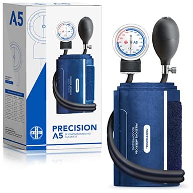 AIESI® Sfigmomanometro Manuale Professionale Aneroide modello classico per adulti senza stetoscopio PRECISION A5, Garanzia Italia 24 mesi