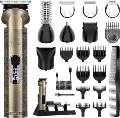 Hatteker Regolabarba Rasoio Elettrico Barba Tagliacapelli uomo Professionale Macchinetta per Barba Taglia Peli Naso Corpo 8 in 1