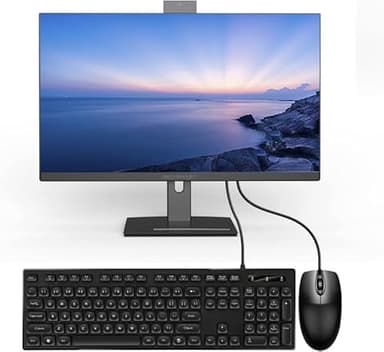GAHUU PC All-in-One PC 27 pollici Core i7 (fino a 3.20Ghz),PC All-in-One PC Computer Rotabile Schermo 512GB SSD 16GB RAM Con Webcam Frontale Supporto Dual-Band Wi-Fi 2.4G/5.2G Bluetooth 4.2, Nero
