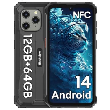 Blackview BV5300Pro Rugged Smartphone Android 14 Telefono Indistruttibile, 6580mAh, 12GB+64GB/1TB Espandibile, Cellulare Impermeabile IP68/IP69K HD+ 6,088", 13MP+8MP, NFC/Face ID/OTG/GPS/3 SIM Slots