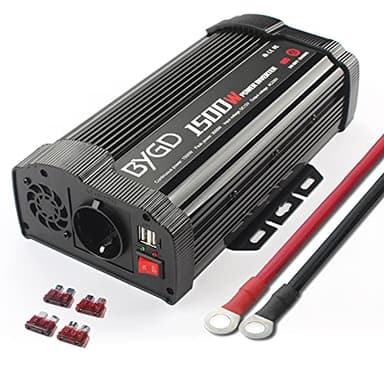 1500W Inverter Potenza, Convertitore Power Inverter Auto Onda Sinusoidale Convertitore DC 12 V a AC 220 V 230 V Adattatore Caricabatterie Trasformatore 2 Porte USB per Ipad, Iphone ecc.