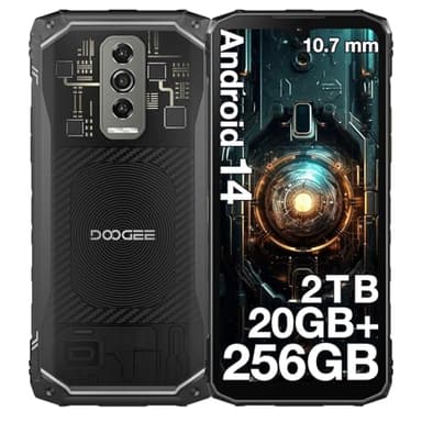 DOOGEE Blade 10 Ultra Rugged Smartphone, 20GB +256GB Android 14, DOOGEE Smartphone 5150mAh 6.56" HD+ 90Hz, 50MP + 8MP, 10.7mm Ultrasottile Telefono Indistruttibile, 3 Schede Slot/IP68/IP69K/NFC/GPS