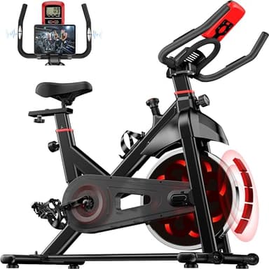 Dskeuzeew X3 Cyclette da Casa Professionale, Bicicletta ad attrito Indoor per Fitness da Camera con Schermo LCD e Portabicchieri, Volano 12kg, struttura in acciaio da 80 mm, capacità di 150 kg